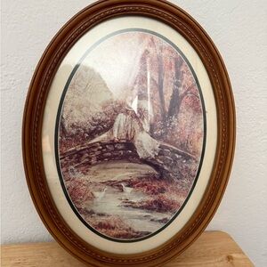 Homco 1981 Romantic Couple Oval Picture Faux
Wood Wall Decor